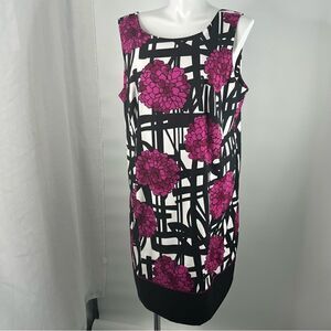 Dressbarn | White/Black/Pink Midi Dress